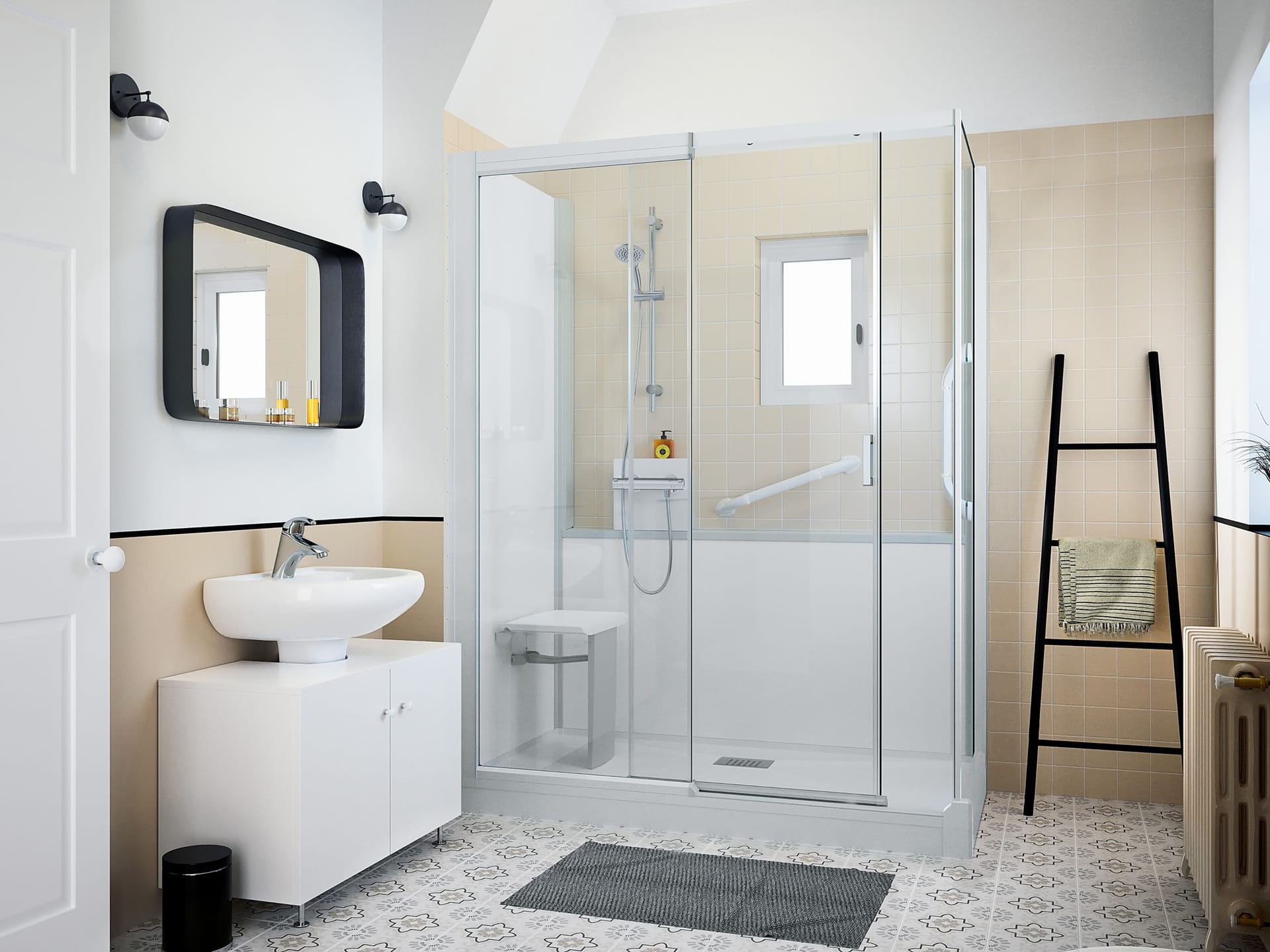 Salle de bain rénovée par Groupe Vermeil